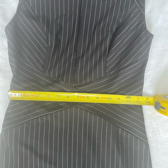Vf show pinstripe dress NWT black & white zippers front & back Bodycon cute! - Picture 7 of 14